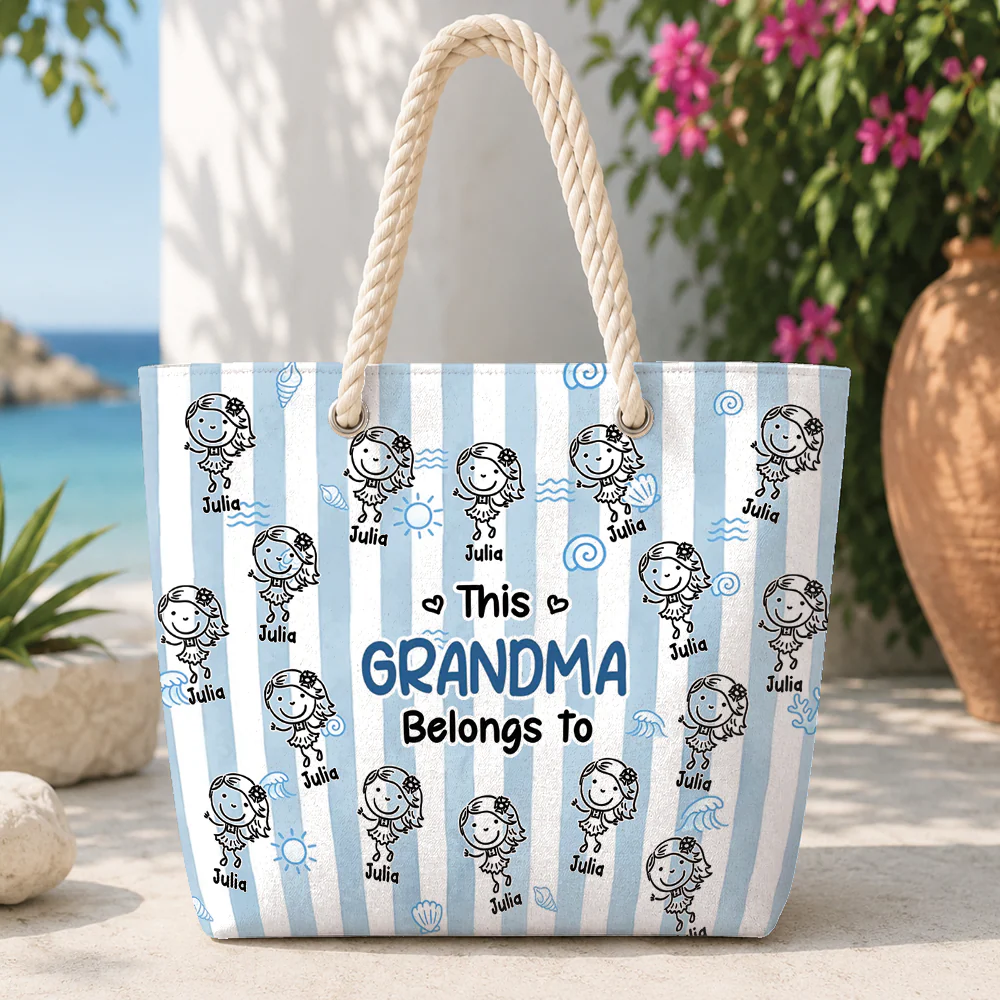 Custom Name This Grandma Belongs To Beach Tote Bag CH07 180092 - Image 4