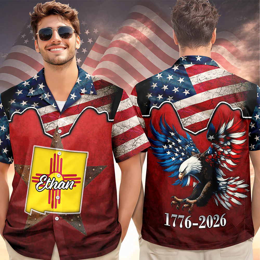 Custom Name US 250th Anniversary 1776-2026 State Flag Hawaii Shirt LM32 668901 - Image 2