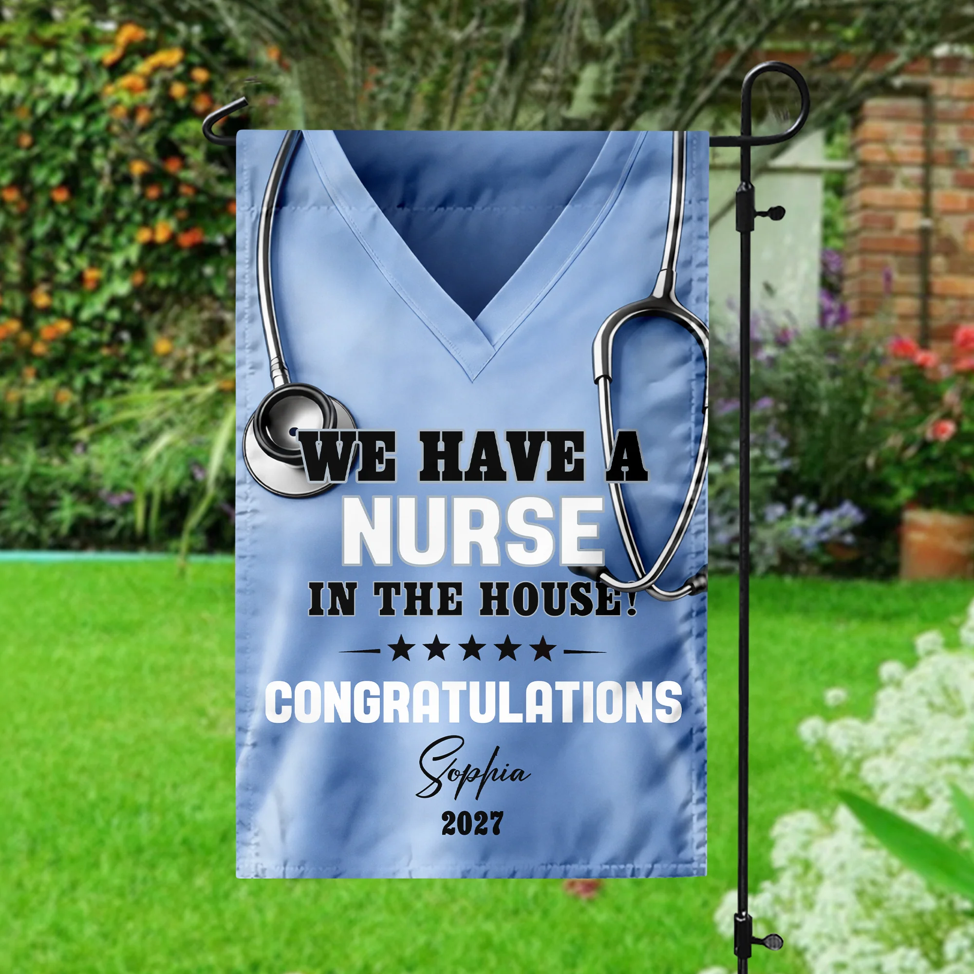 Custom Name We Have A Nurse In The House Graduation Garden Flag TH10 169029 - Image 6
