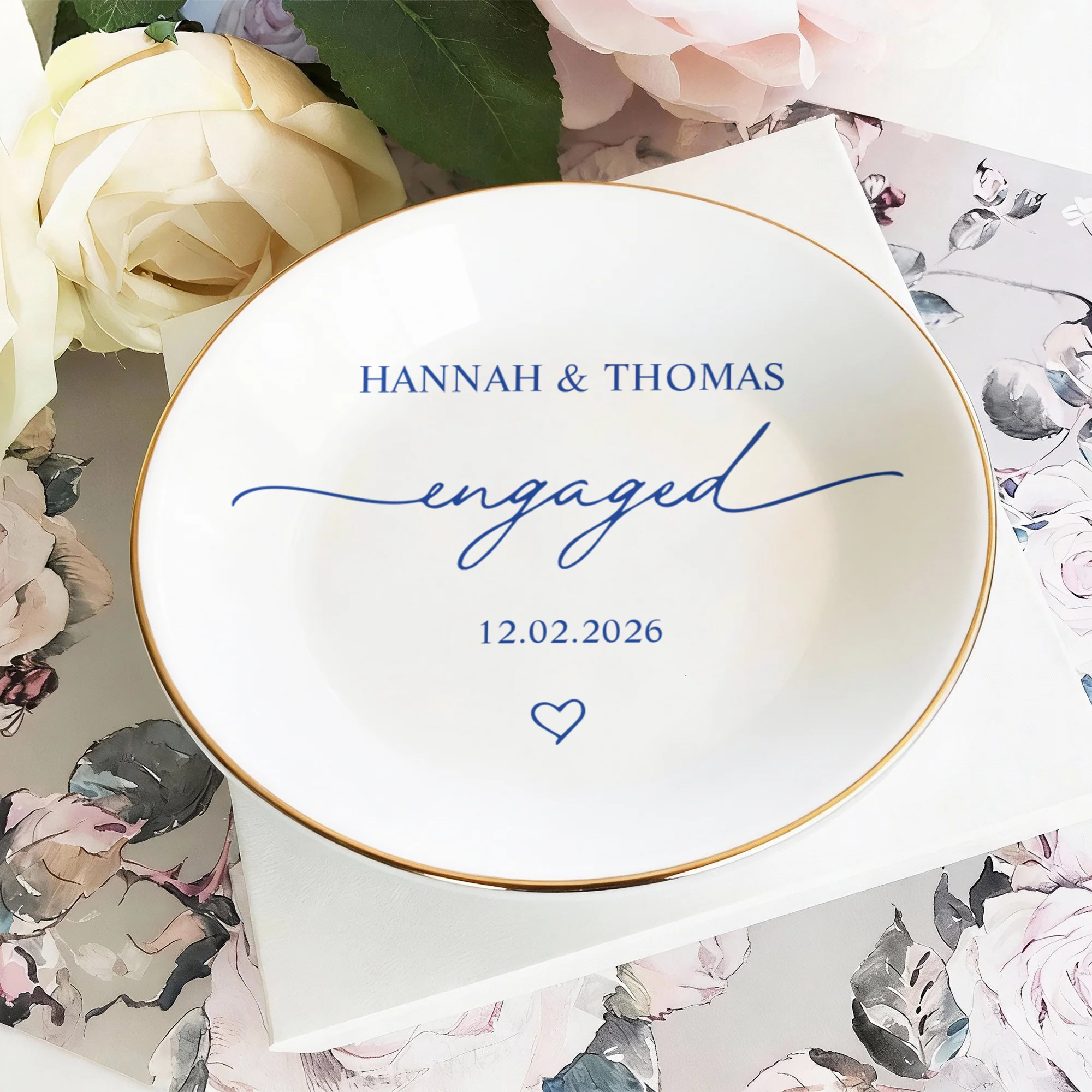 Custom Name Wedding Ring Dish – Personalized Engagement Jewelry Dish for Bride LM32 899253 - Image 5