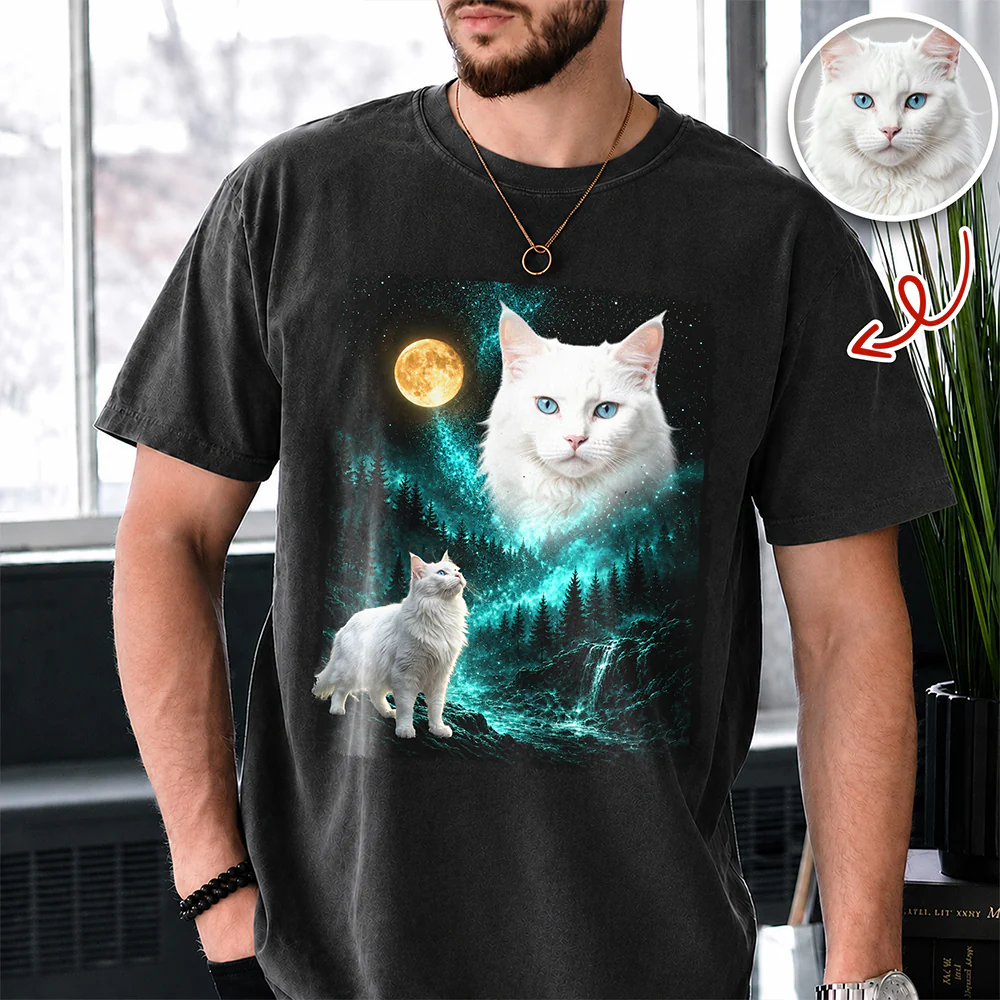 Custom Pet Photo Moon Comfort Shirt - Personalized Pet Lover Gift HO82 902934 - Image 3