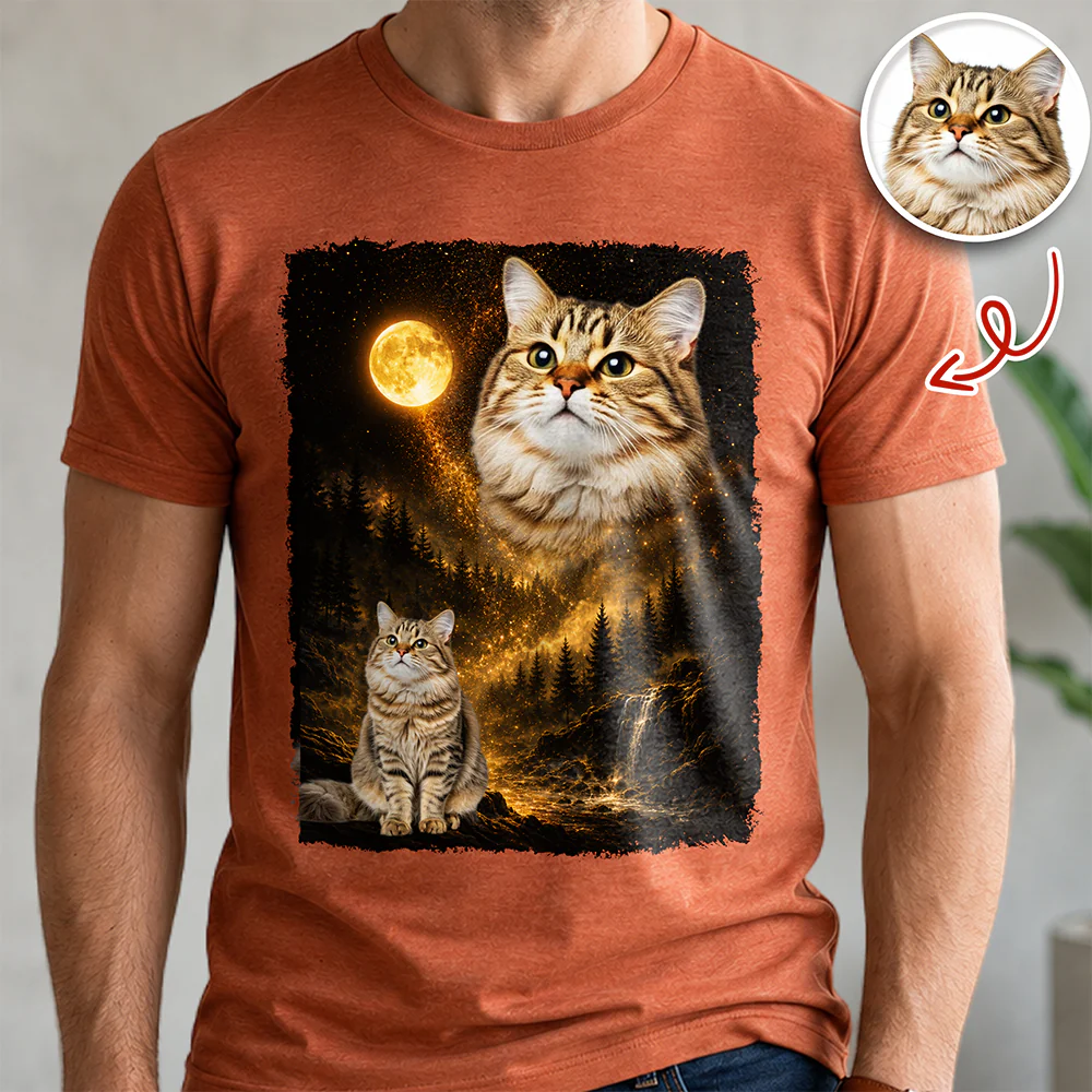 Custom Pet Photo Moon Comfort Shirt - Personalized Pet Lover Gift HO82 902934 - Image 4