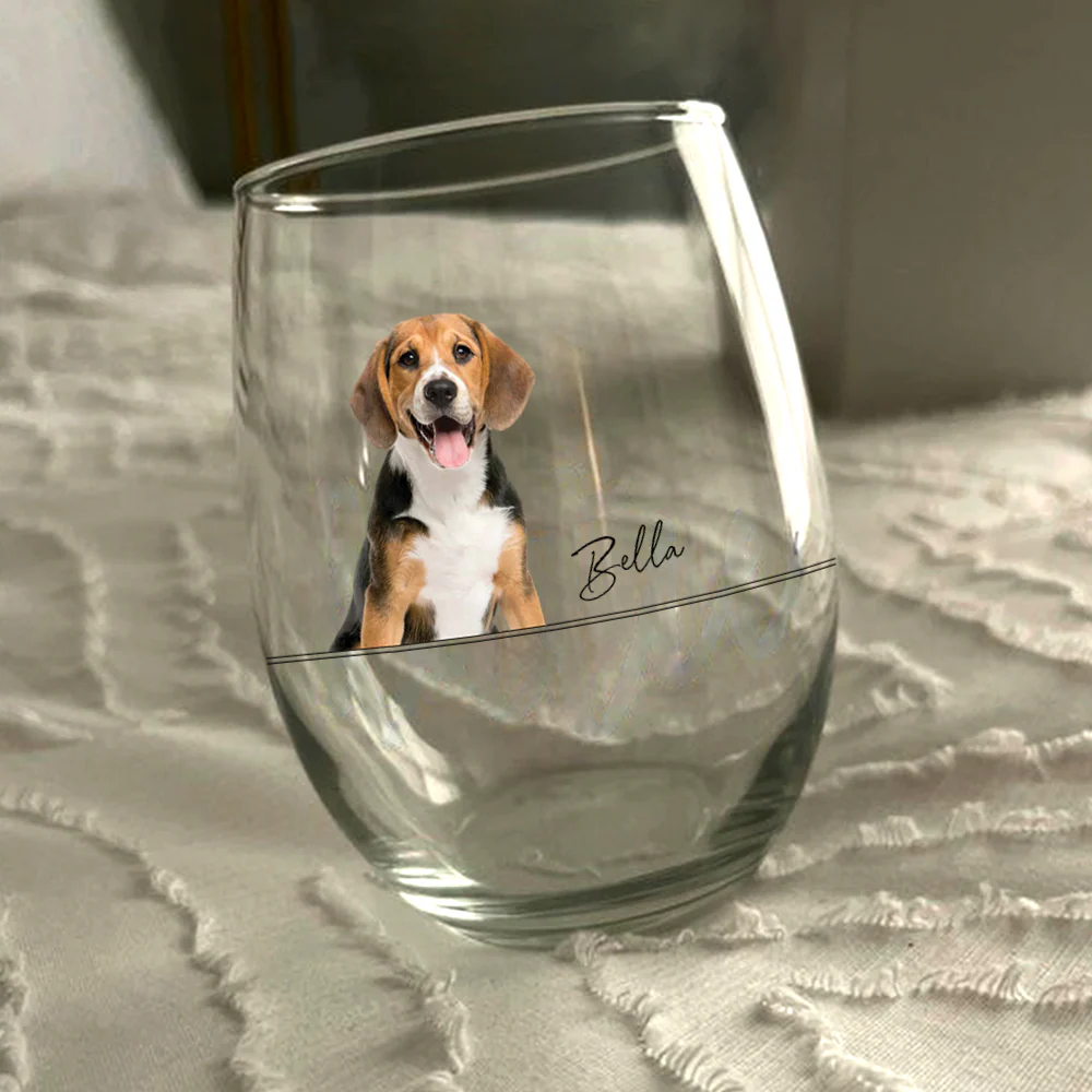 Custom Pet Photo Wine Glass Gift for Pet Lovers TH10 898995 - Image 3