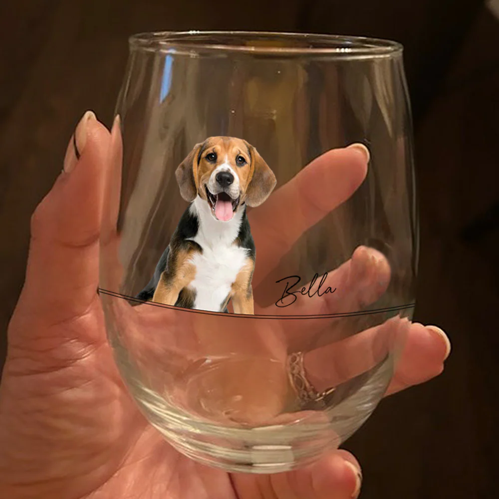 Custom Pet Photo Wine Glass Gift for Pet Lovers TH10 898995 - Image 4