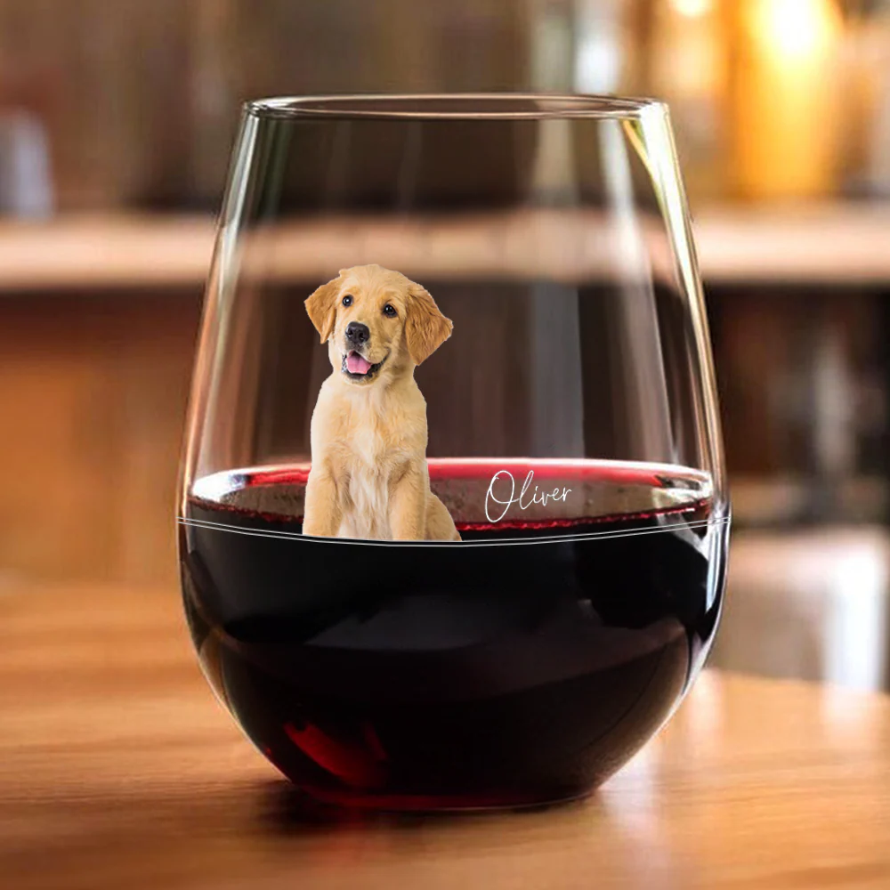Custom Pet Photo Wine Glass Gift for Pet Lovers TH10 898995 - Image 5