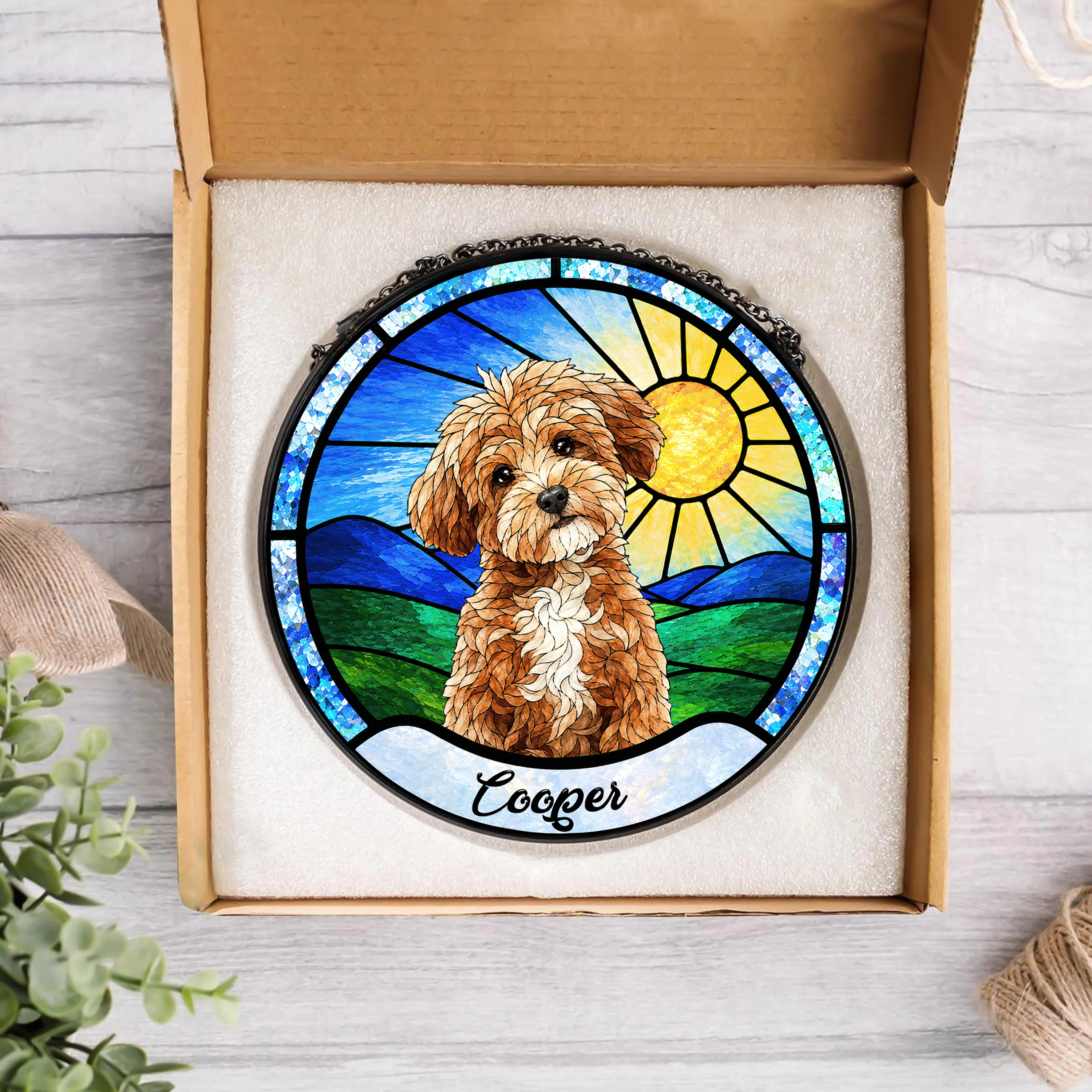 Custom Pet Portrait Stained Glass Suncatcher Window Hanging - Personalized Pet Lover Gift HO82 902962 - Image 3