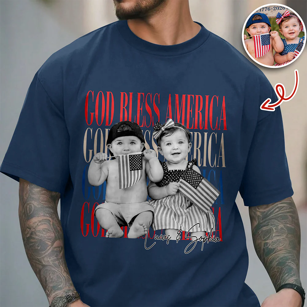 Custom Photo 250th Anniversary God Bless America Patriotic Comfort Shirt HO82 902774 - Image 2