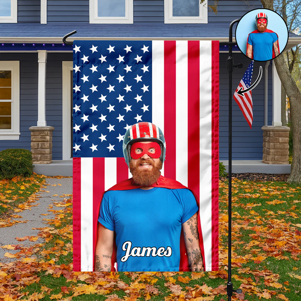 Custom Photo American Flag Garden Flag CH07 910380 - Image 5