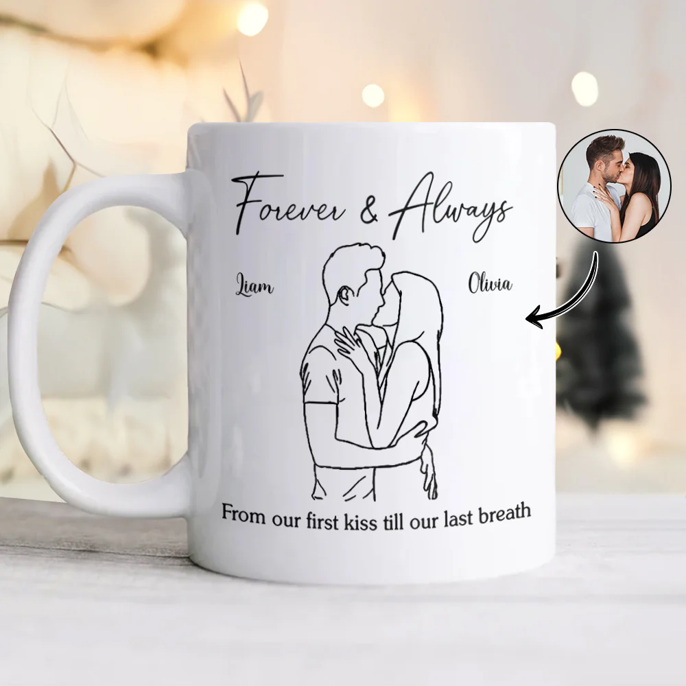 Custom Photo Anniversary Wedding Gifts For Husband And Wife, Him And Her White Mug CH07 899842 - Image 3