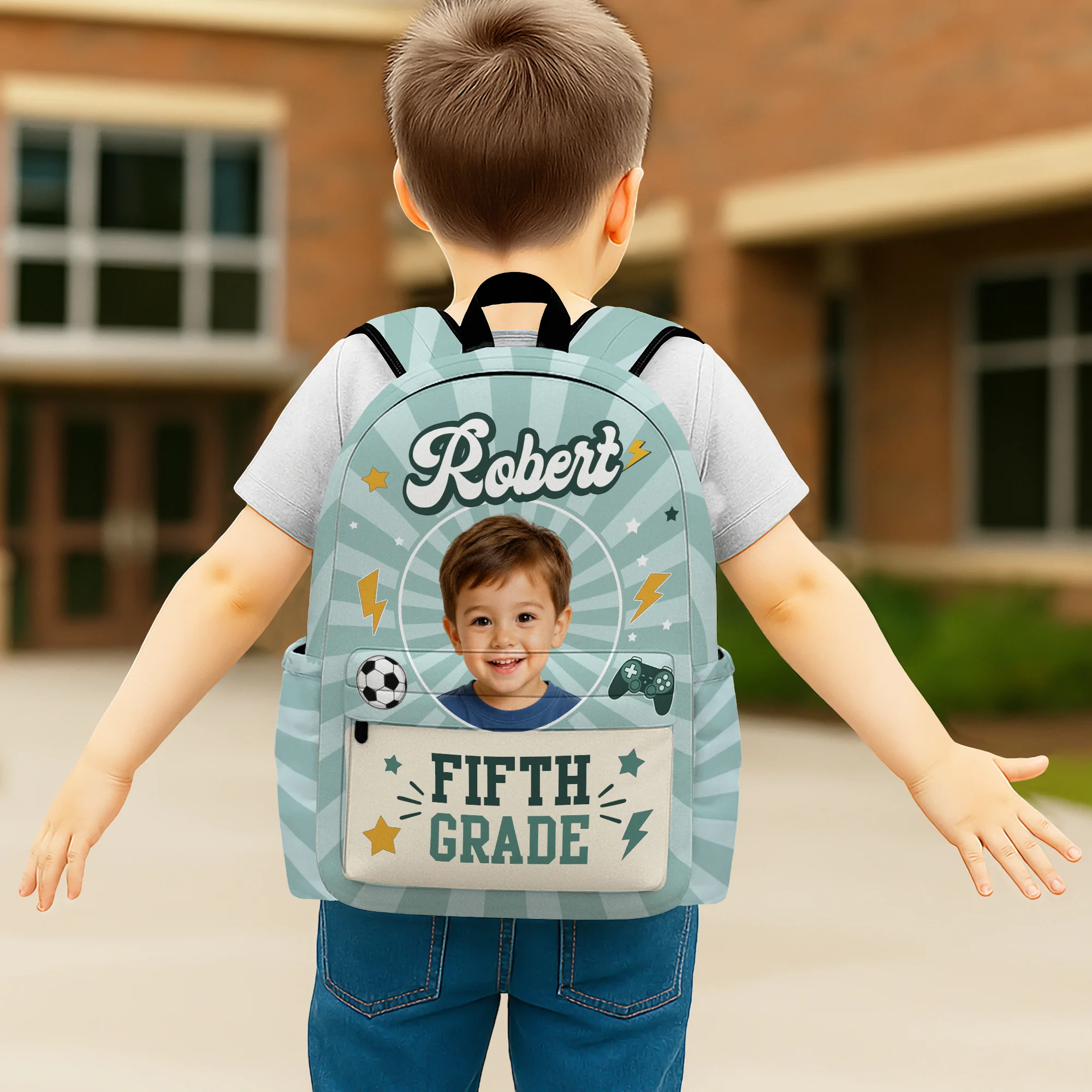 Custom Photo Back to School Kids Backpack - Personalized Gift for Boys and Girls HO82 902796 - Image 2