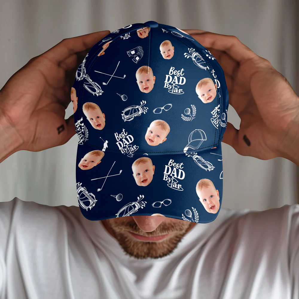 Custom Photo Best Dad By Par Classic Cap - Gift for Golf Dad HA75 921280 - Image 2