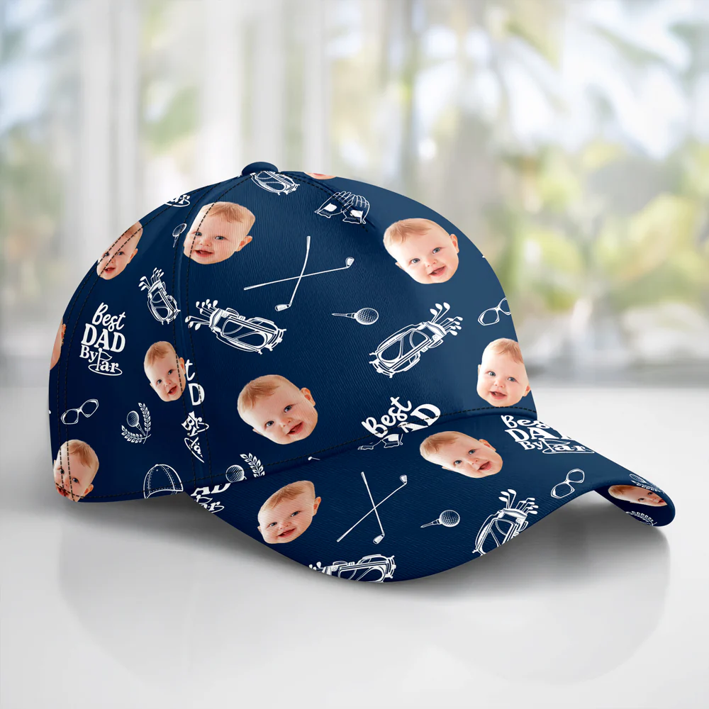 Custom Photo Best Dad By Par Classic Cap - Gift for Golf Dad HA75 921280 - Image 4