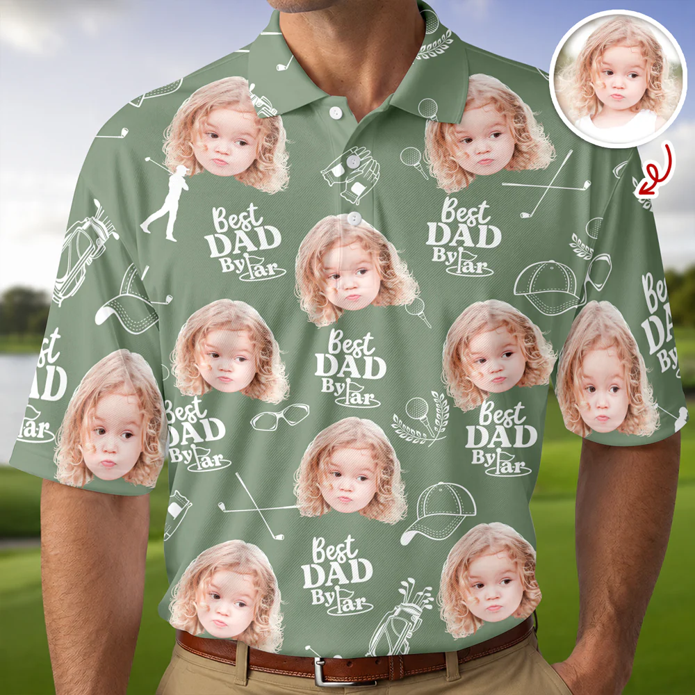 Custom Photo Best Dad By Par Golf Pattern Gift For Father, Mother CH07 911464 - Image 6