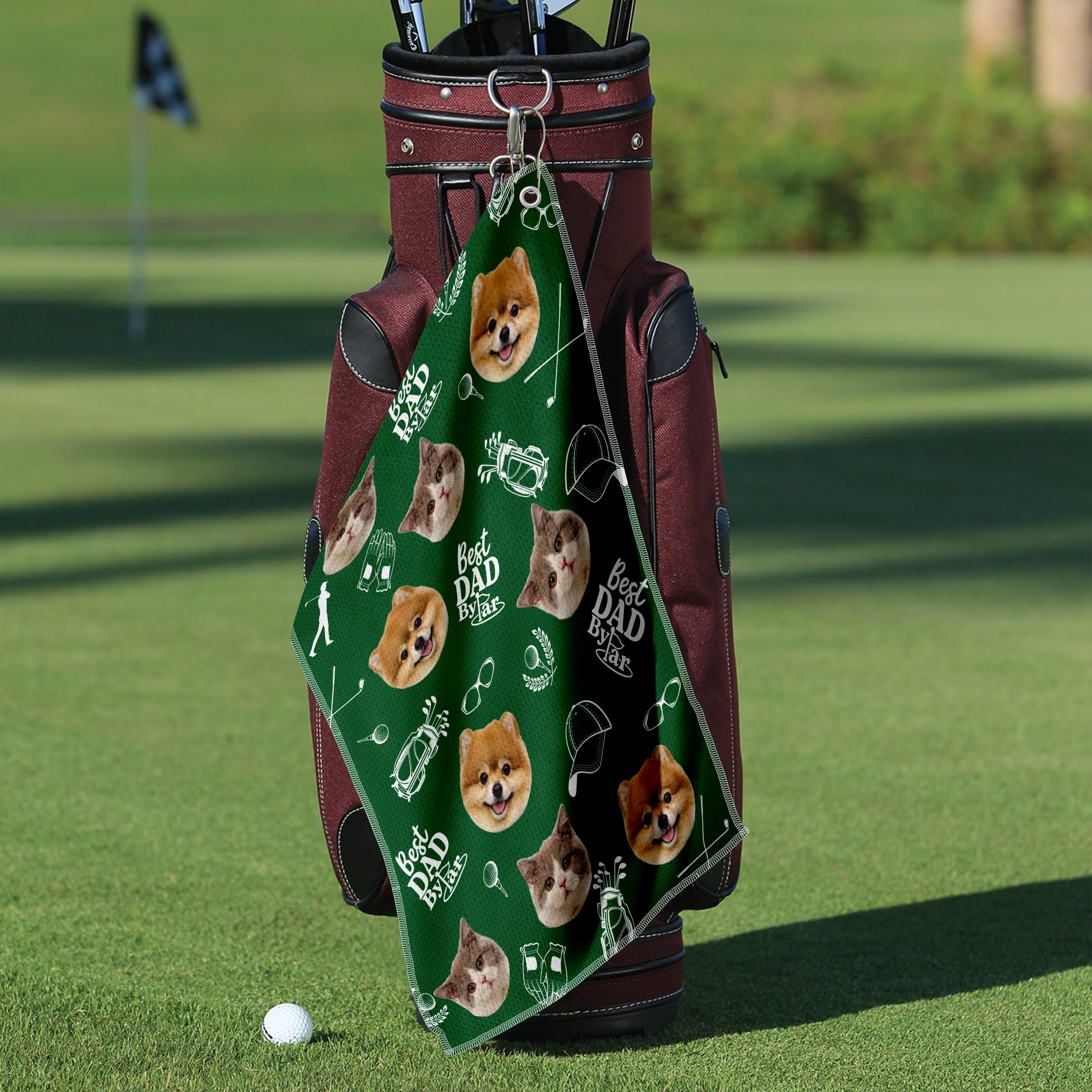 Custom Photo Best Dad By Par Golf Towel - Funny Gift for Dad, Husband, Golfer LM32 899975 - Image 6