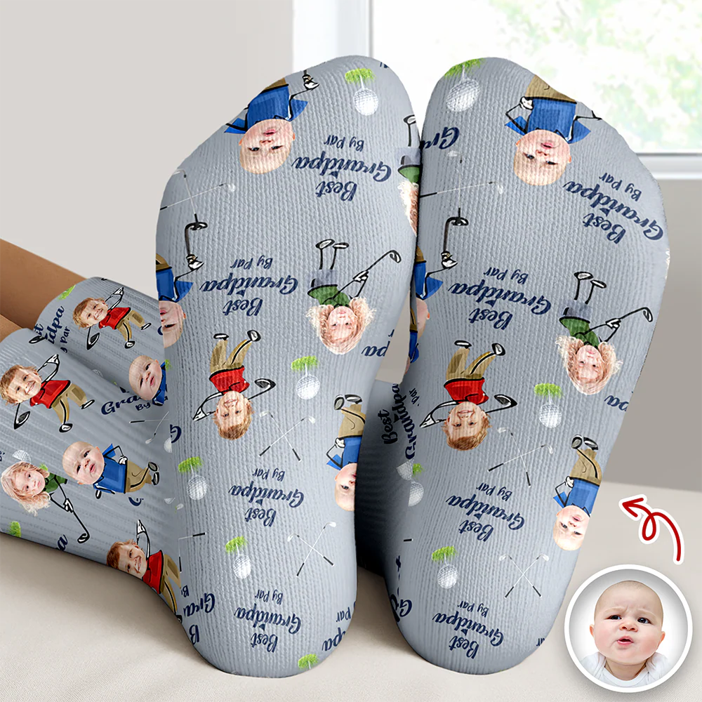 Custom Photo Best Dad By Par Socks - Personalized Gift for Golf Dad LM32 668971 - Image 5