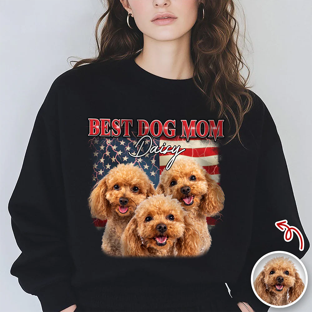Custom Photo Best Dog Dad, Dog Mom Dark Shirt TH10 898705 - Image 2