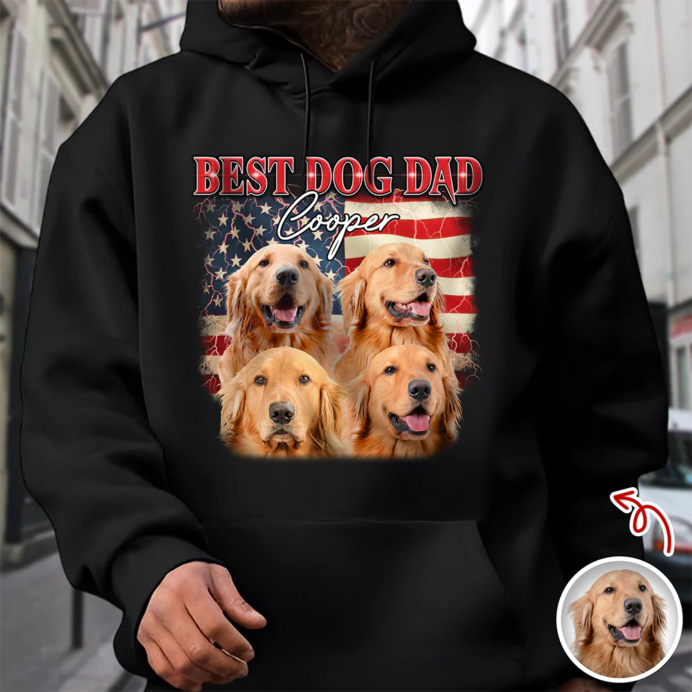 Custom Photo Best Dog Dad, Dog Mom Dark Shirt TH10 898705 - Image 6