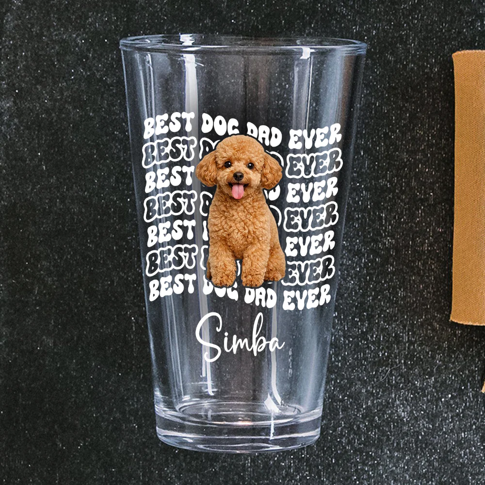 Custom Photo Best Dog Dad Ever Beer Glass - Father’s Day Gift for Dog & Cat Owners HA75 921370 - Image 6