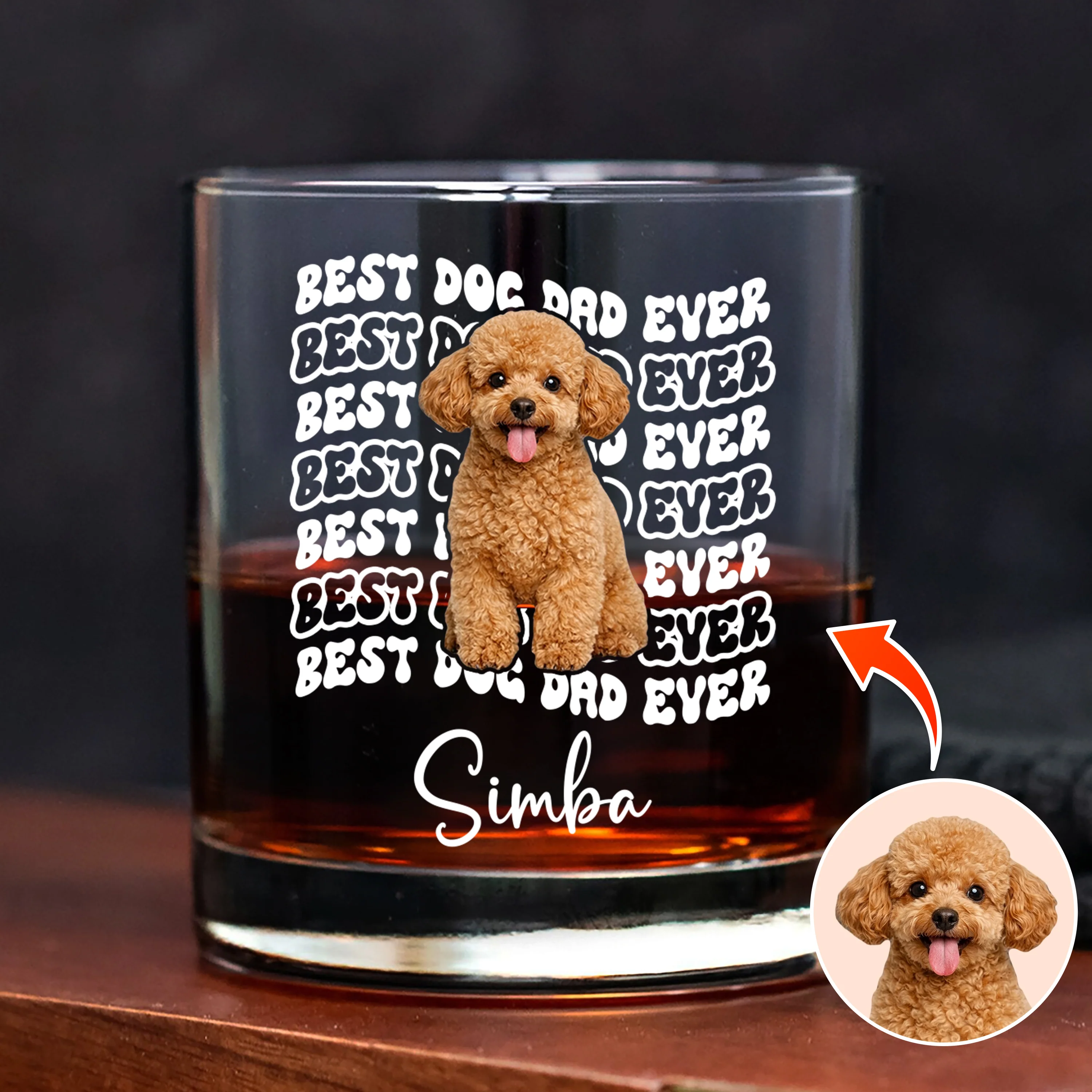 Custom Photo Best Dog Dad Ever Rock Glass - Father’s Day Gift for Dog & Cat Owners HA75 921374 - Image 6