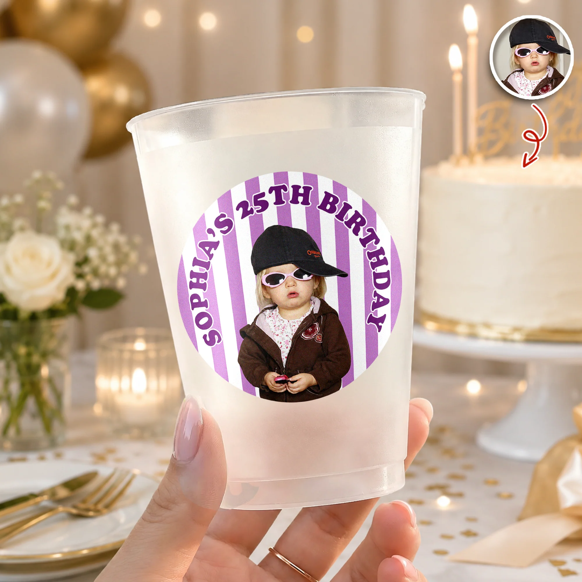 Custom Photo Birthday Party Cup - Personalized Birthday Party Decoration HA75 921768 - Image 4