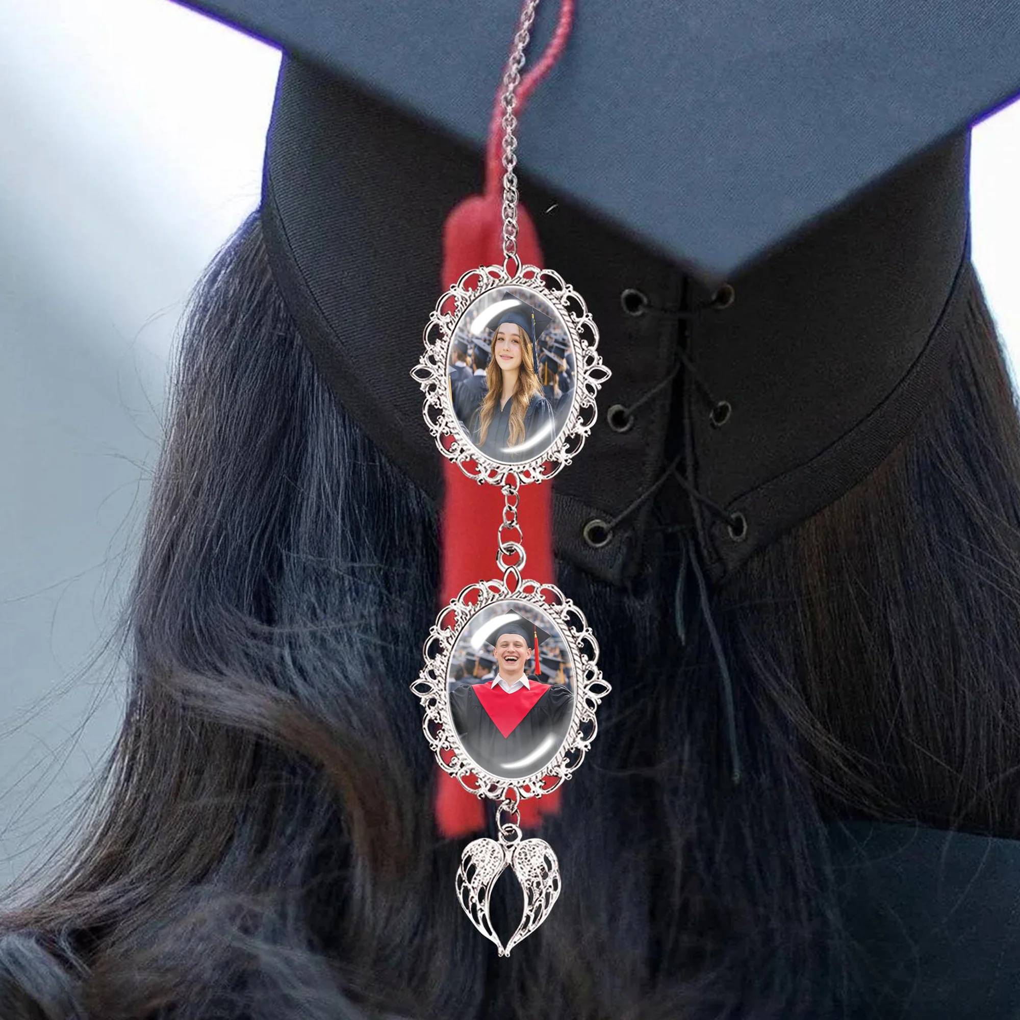 Custom Photo Charm With Angel Wings Graduation Tassel TH10 898969 - Image 4