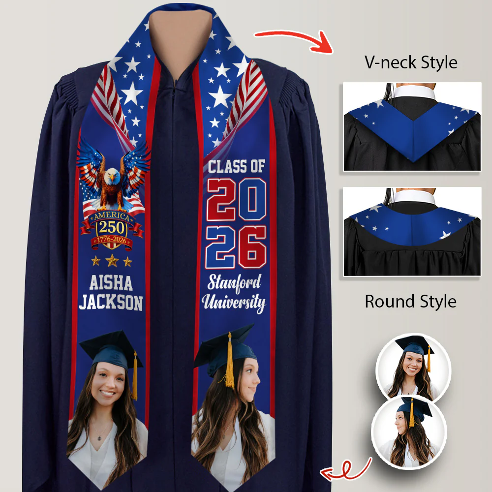 Custom Photo Class of 2026 America 250th Graduation Stole CH07 910318 - Image 3