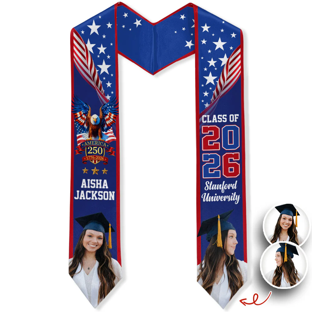 Custom Photo Class of 2026 America 250th Graduation Stole CH07 910318 - Image 4