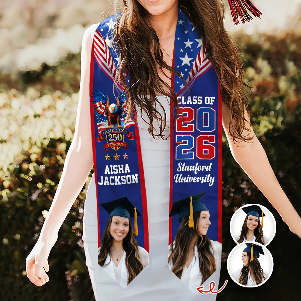 Custom Photo Class of 2026 America 250th Graduation Stole CH07 910318 - Image 5