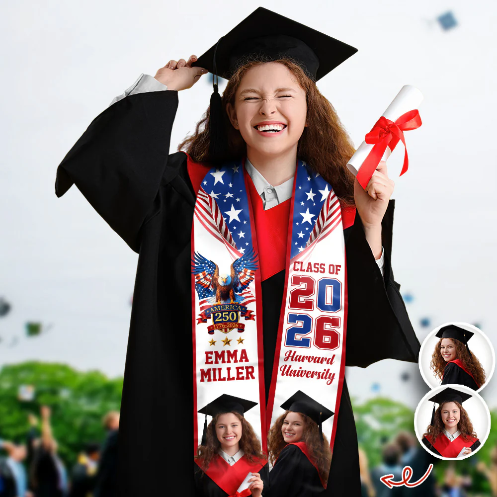Custom Photo Class of 2026 America 250th Graduation Stole CH07 910318 - Image 6