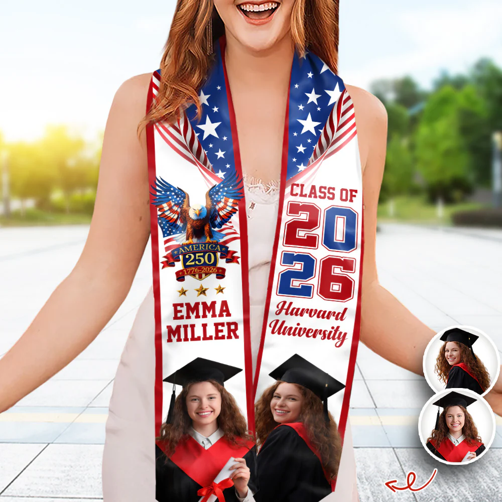 Custom Photo Class of 2026 America 250th Graduation Stole CH07 910318 - Image 7