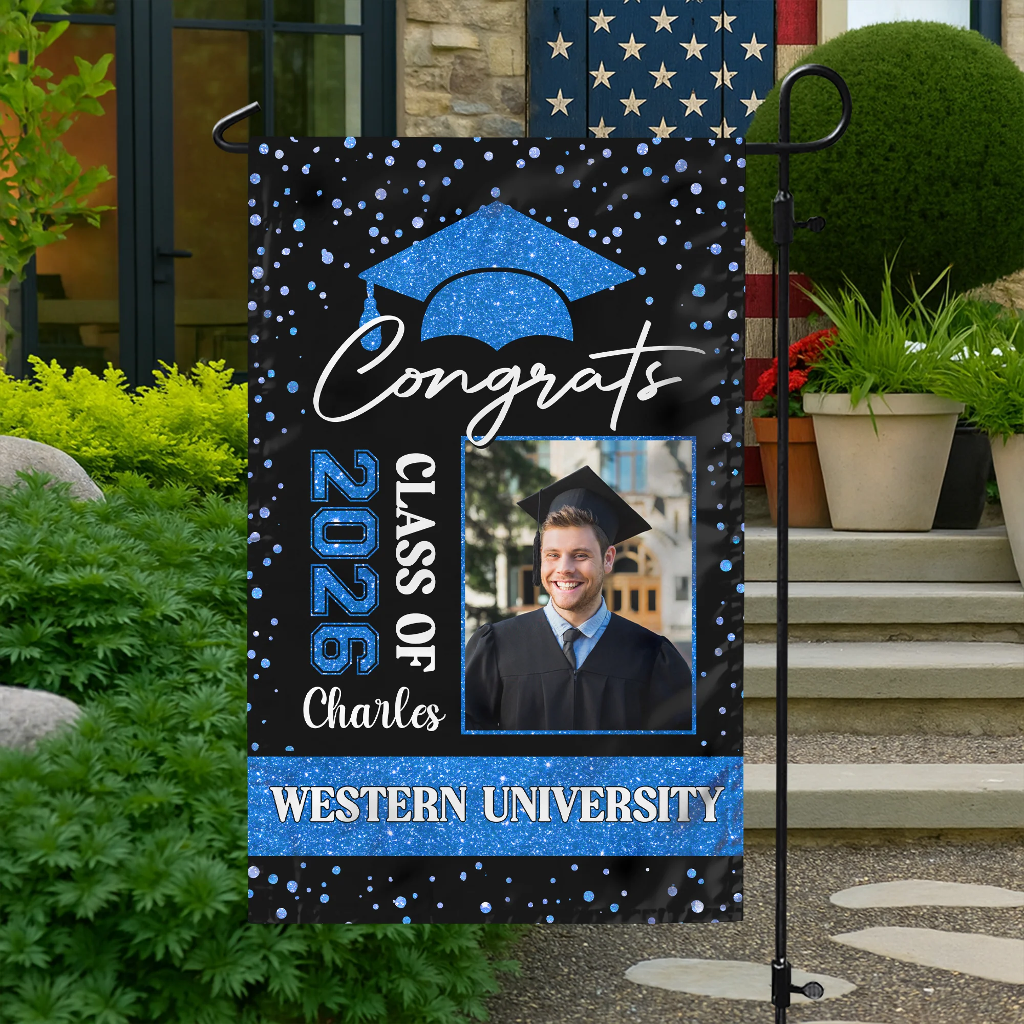 Custom Photo Class of 2026 Congratulations Graduation Garden Flag HO82 901708 - Image 2