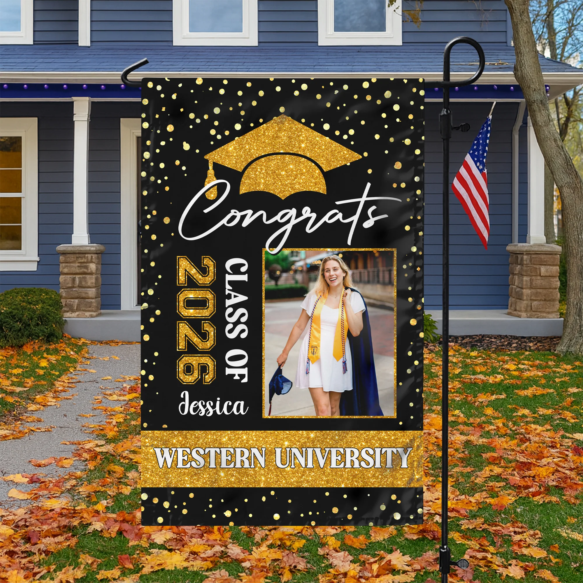Custom Photo Class of 2026 Congratulations Graduation Garden Flag HO82 901708 - Image 5