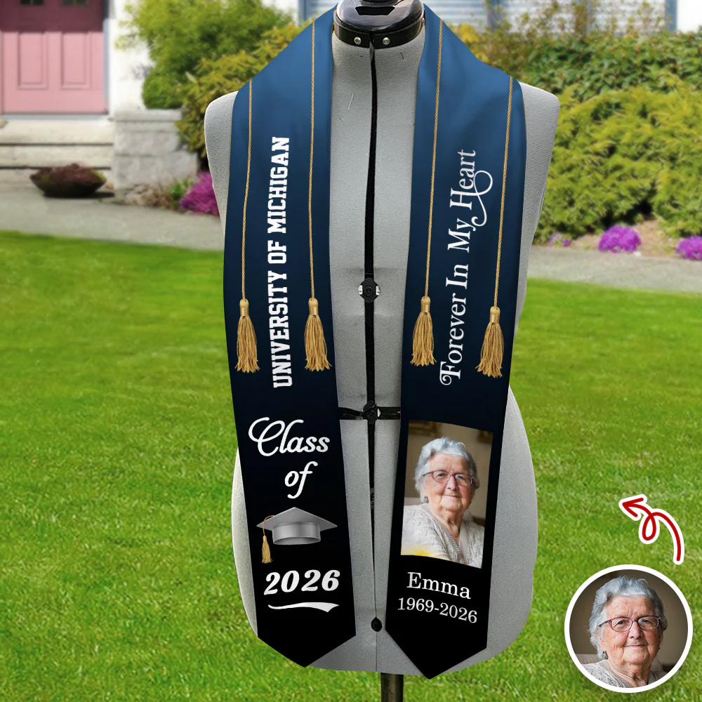 Custom Photo Class Of 2026 Forever In My Heart Memorial Stoles TH10 898813 - Image 8