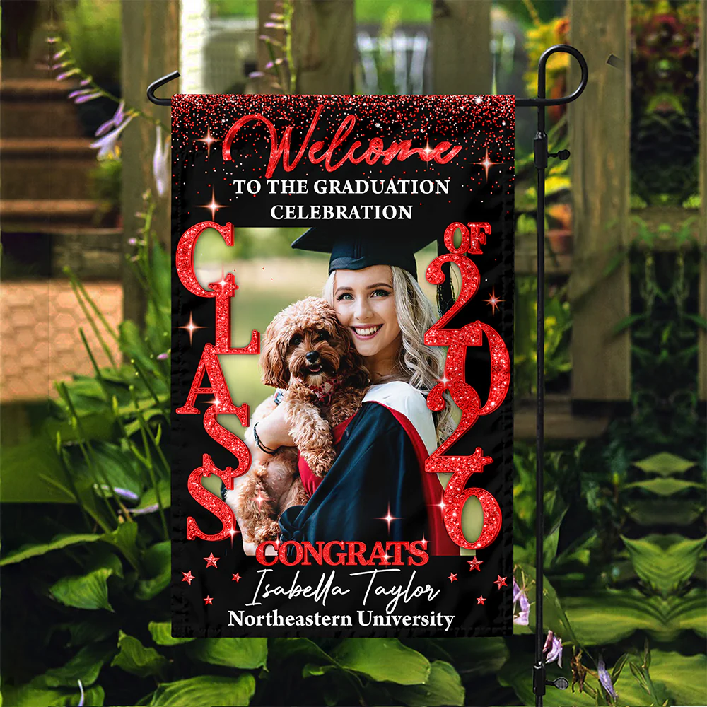 Custom Photo Class Of 2026 Glitter Graduation Garden Flag LM32 899359 - Image 6