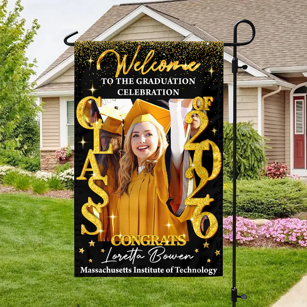 Custom Photo Class Of 2026 Glitter Graduation Garden Flag LM32 899359 - Image 9