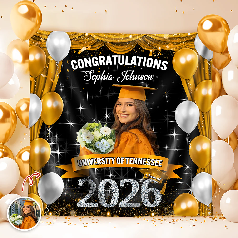 Custom Photo Class of 2026 Graduation Balloons Backdrop, Personalized Party Decor HO82 901876 - Image 2
