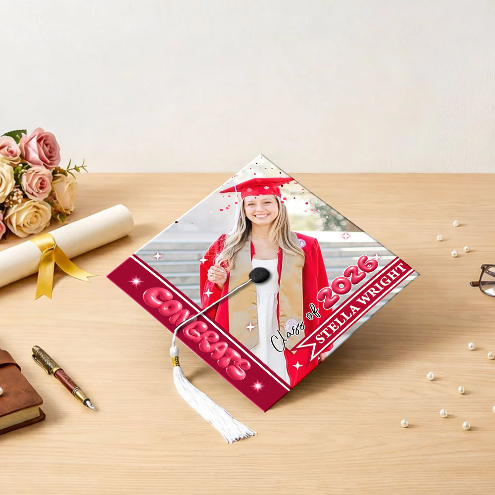 Custom Photo Class of 2026 Graduation Cap Topper, Personalized Congrats Grad Gift LM32 899369 - Image 3