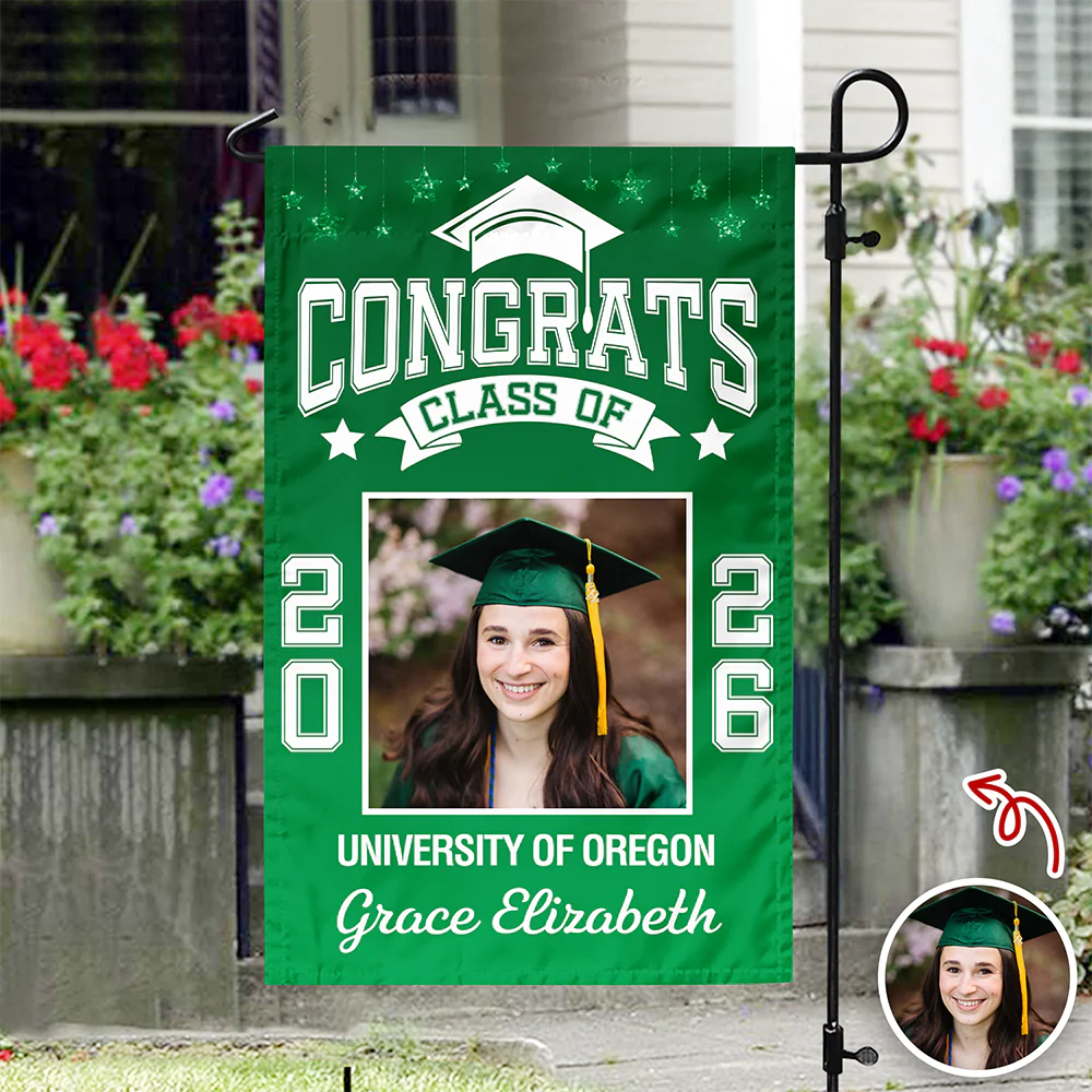 Custom Photo Class of 2026 Graduation Celebrate Garden Flag HO82 901374 - Image 4