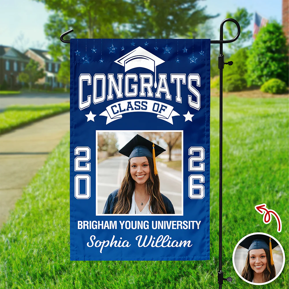 Custom Photo Class of 2026 Graduation Celebrate Garden Flag HO82 901374 - Image 5
