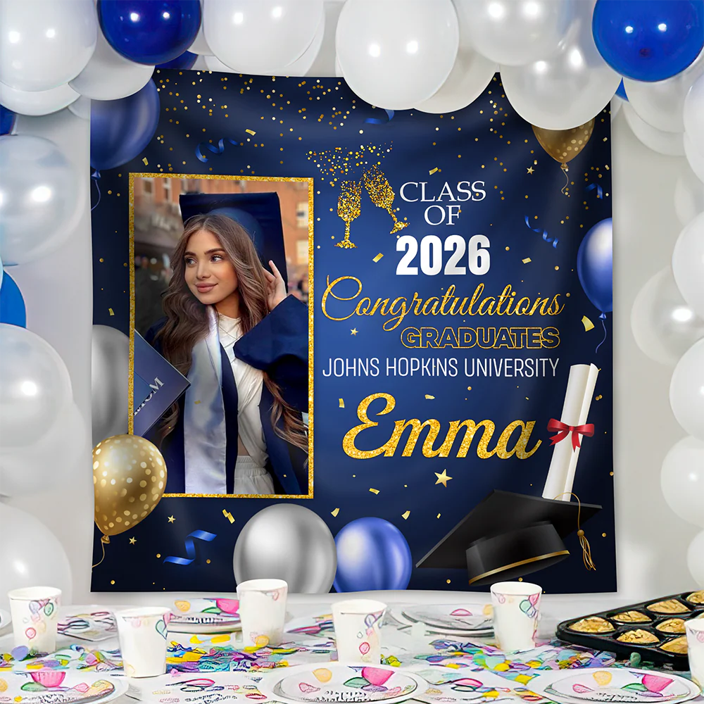 Custom Photo Class Of 2026 Graduation Celebration Backdrop LM32 897679 - Image 6