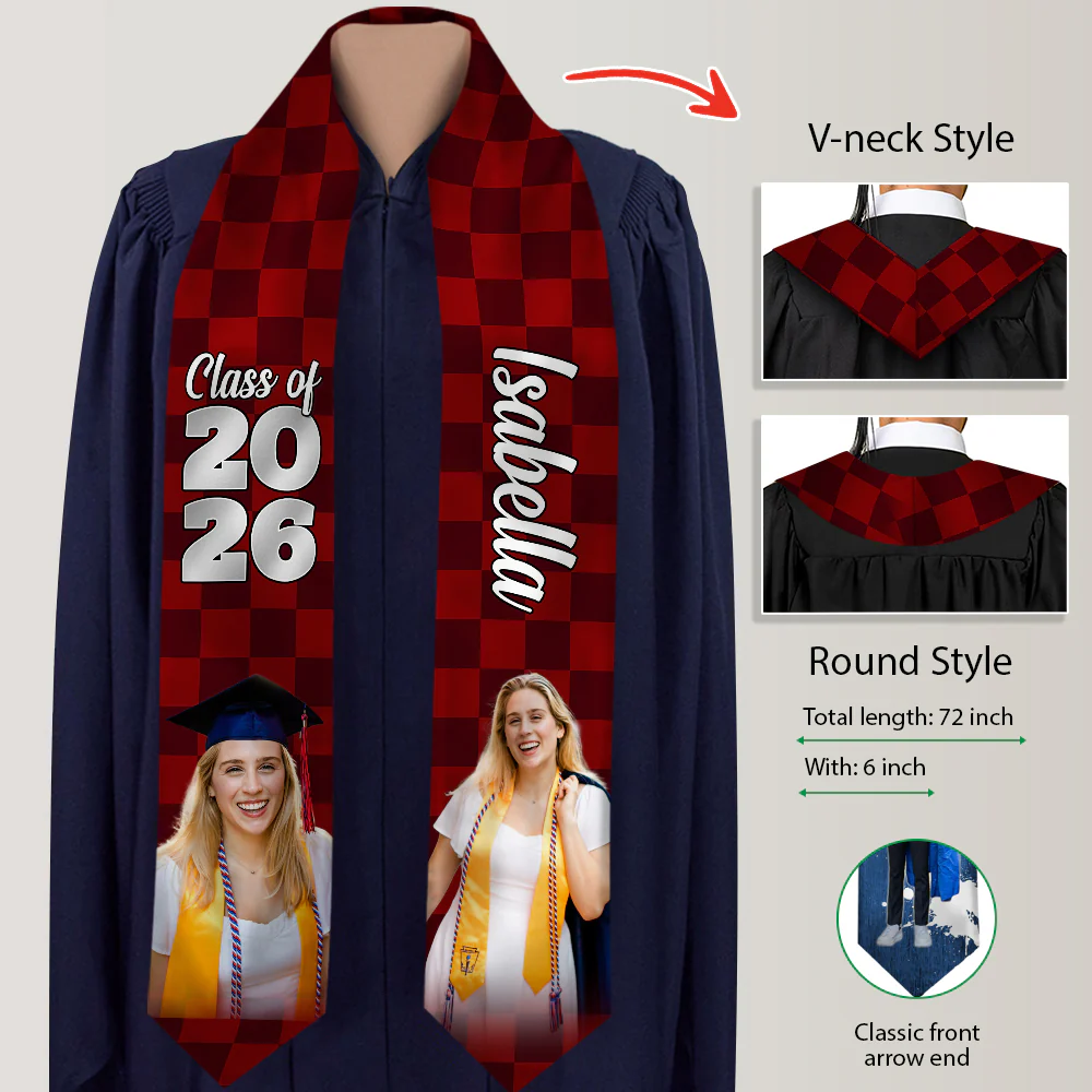 Custom Photo Class Of 2026 Graduation Celebration Stoles TH10 898533 - Image 2