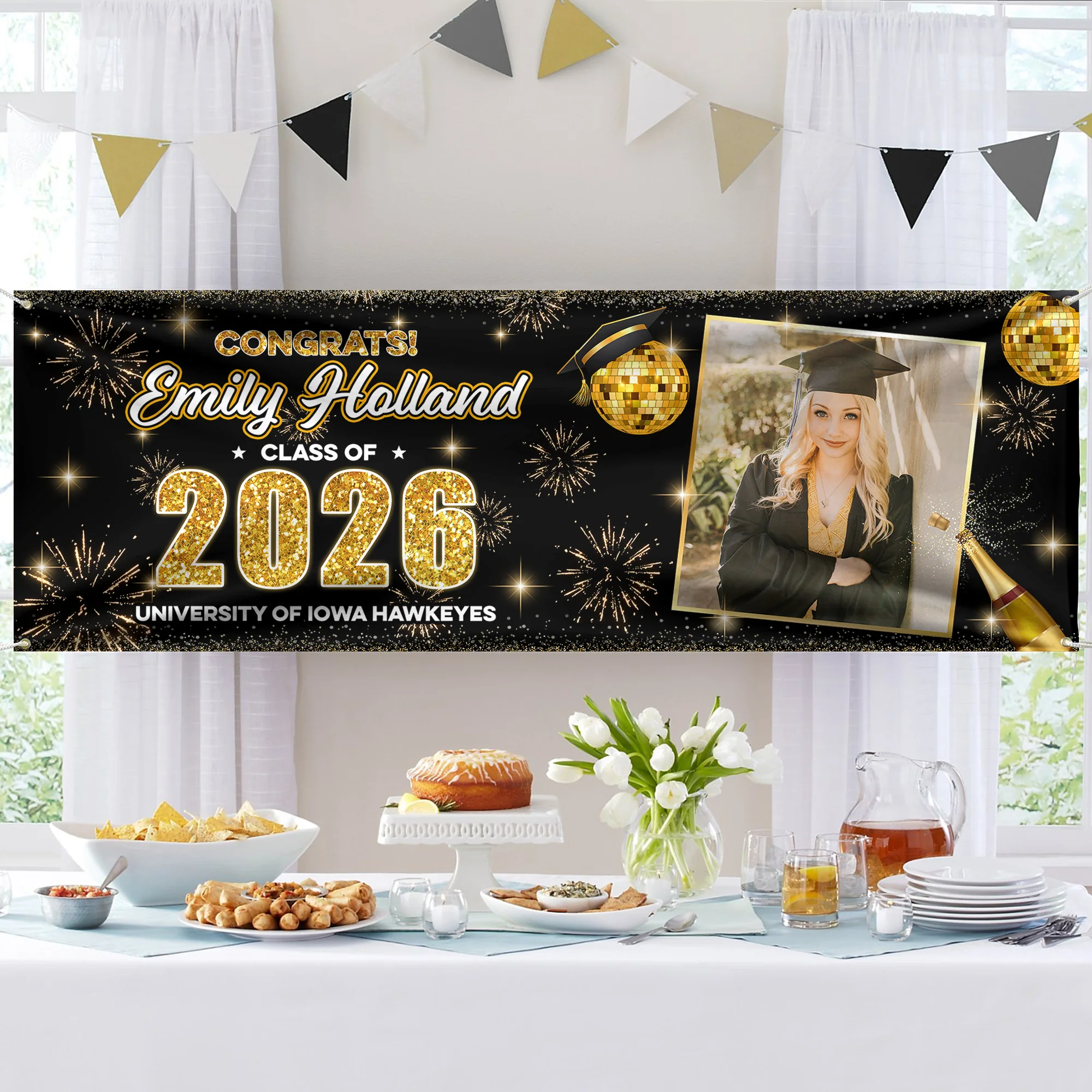 Custom Photo Class of 2026 Graduation Party Banner CH07 910676 - Image 3