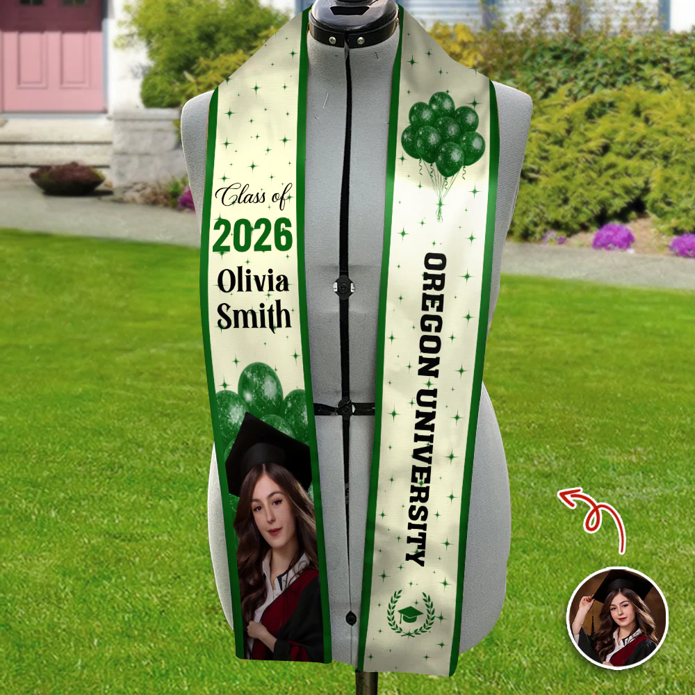 Custom Photo Class of 2026 - Balloon Design Graduation Stoles LM32 899153 - Image 4