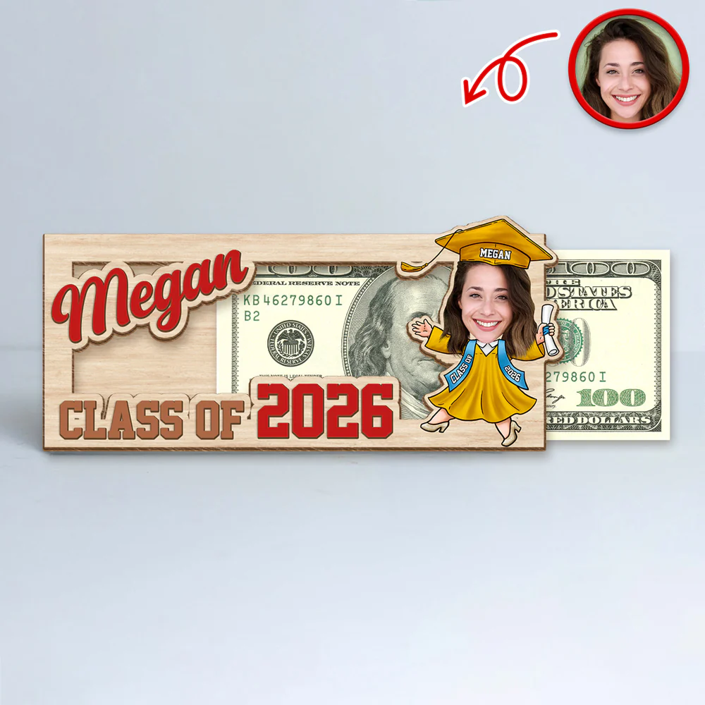 Custom Photo Class of 2026 Graduation Wood Money Holder TH10 898229 - Image 3