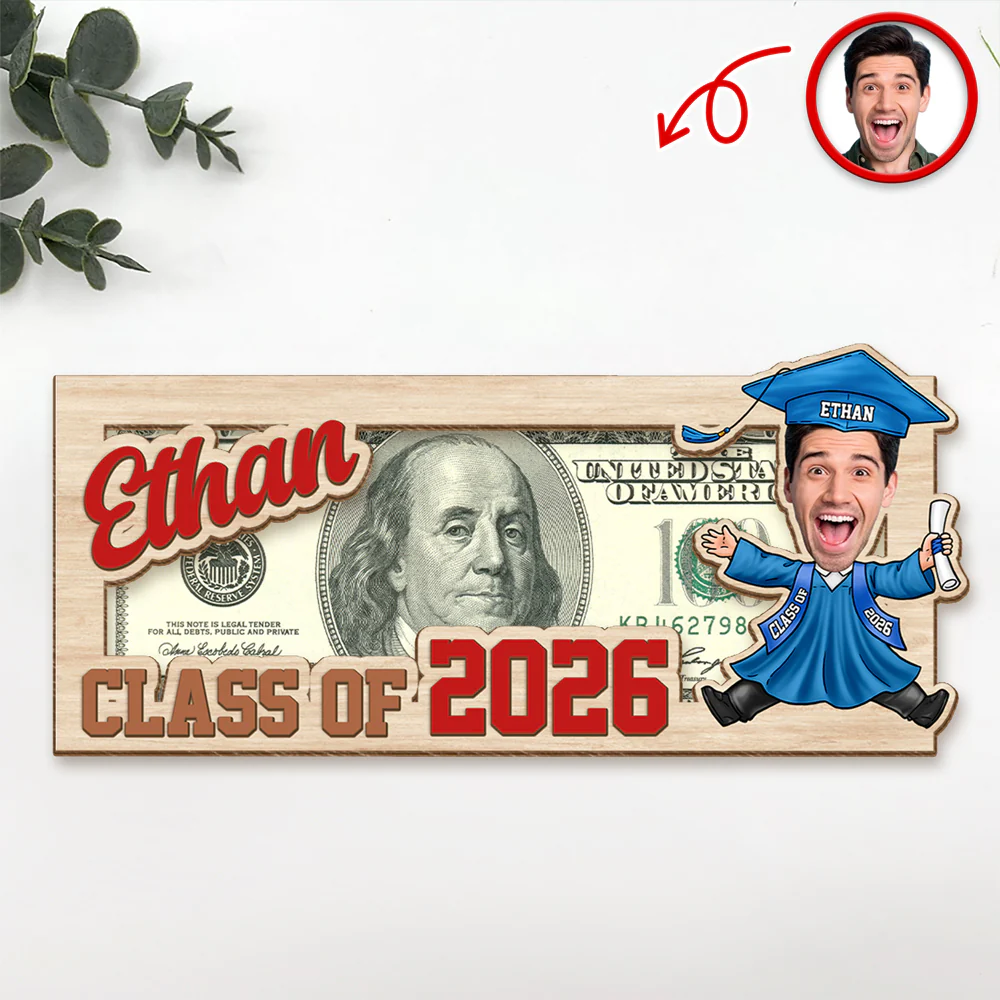 Custom Photo Class of 2026 Graduation Wood Money Holder TH10 898229 - Image 5