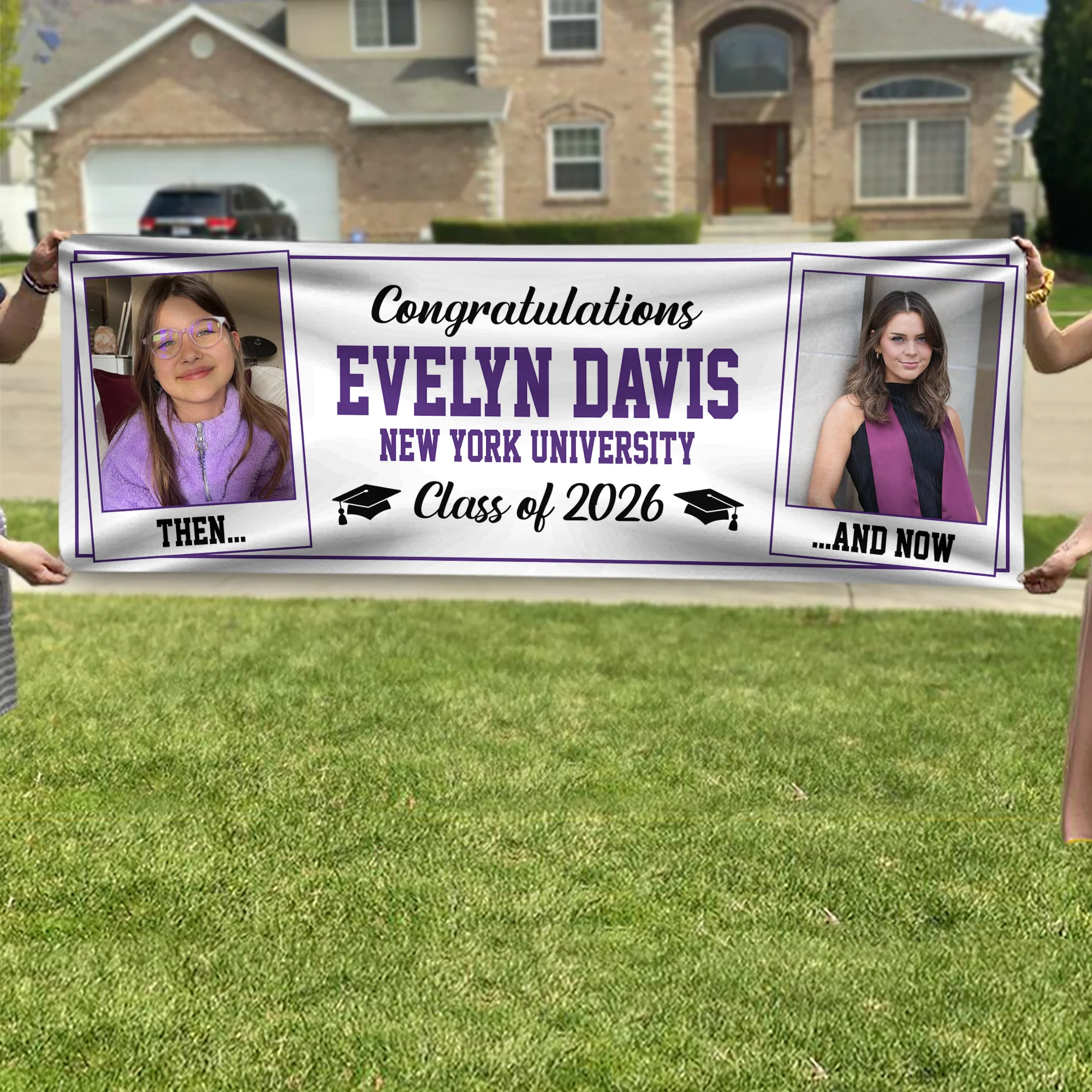 Custom Photo Class of 2026 Then And Now Personalized Banner Graduation Party Gift HA75 920622 - Image 8