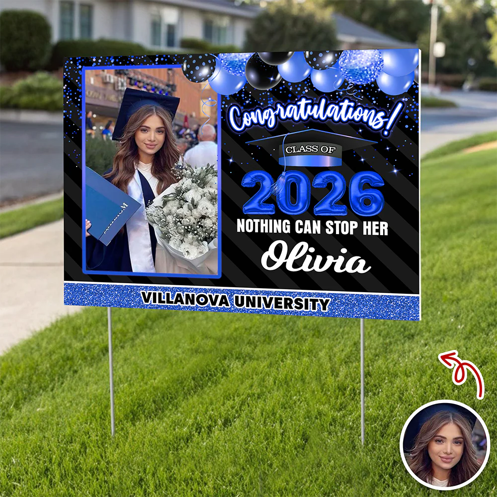 Custom Photo Congrats Class Of 2026 We're So Proud Of You Graduation Balloons Yard Sign CH07 910724 - Image 4
