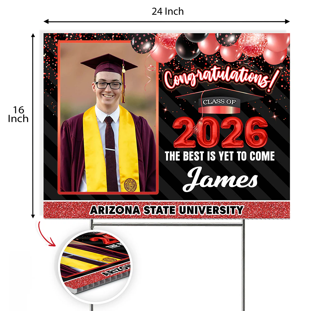 Custom Photo Congrats Class Of 2026 We're So Proud Of You Graduation Balloons Yard Sign CH07 910724 - Image 7
