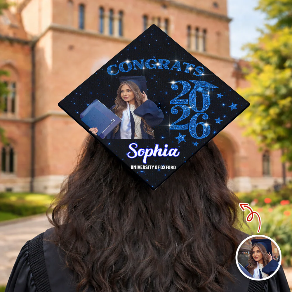Custom Photo Congrats Graduate Class Of 2026 Glitter Cap Topper HO82 901878 - Image 7