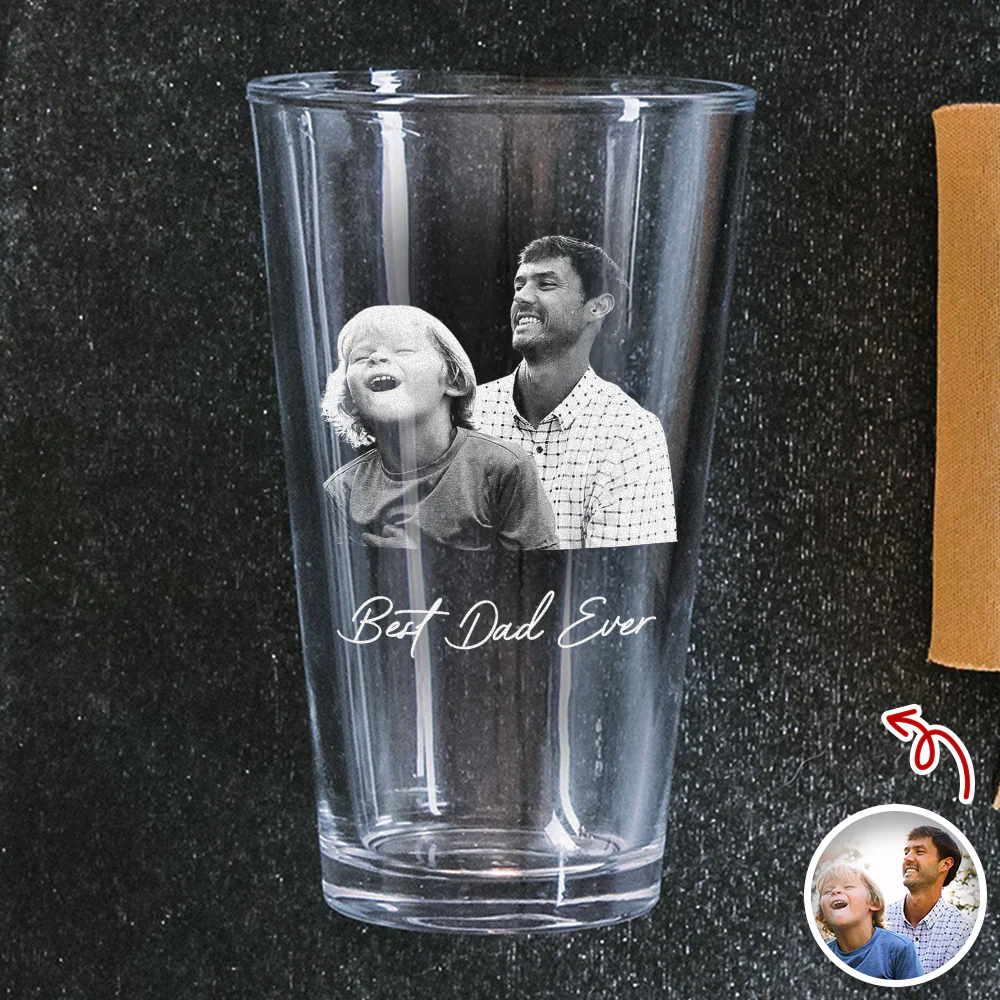 Custom Photo Dad and Kid Beer Glass - Gift for Father’s Day CH07 911358 - Image 3